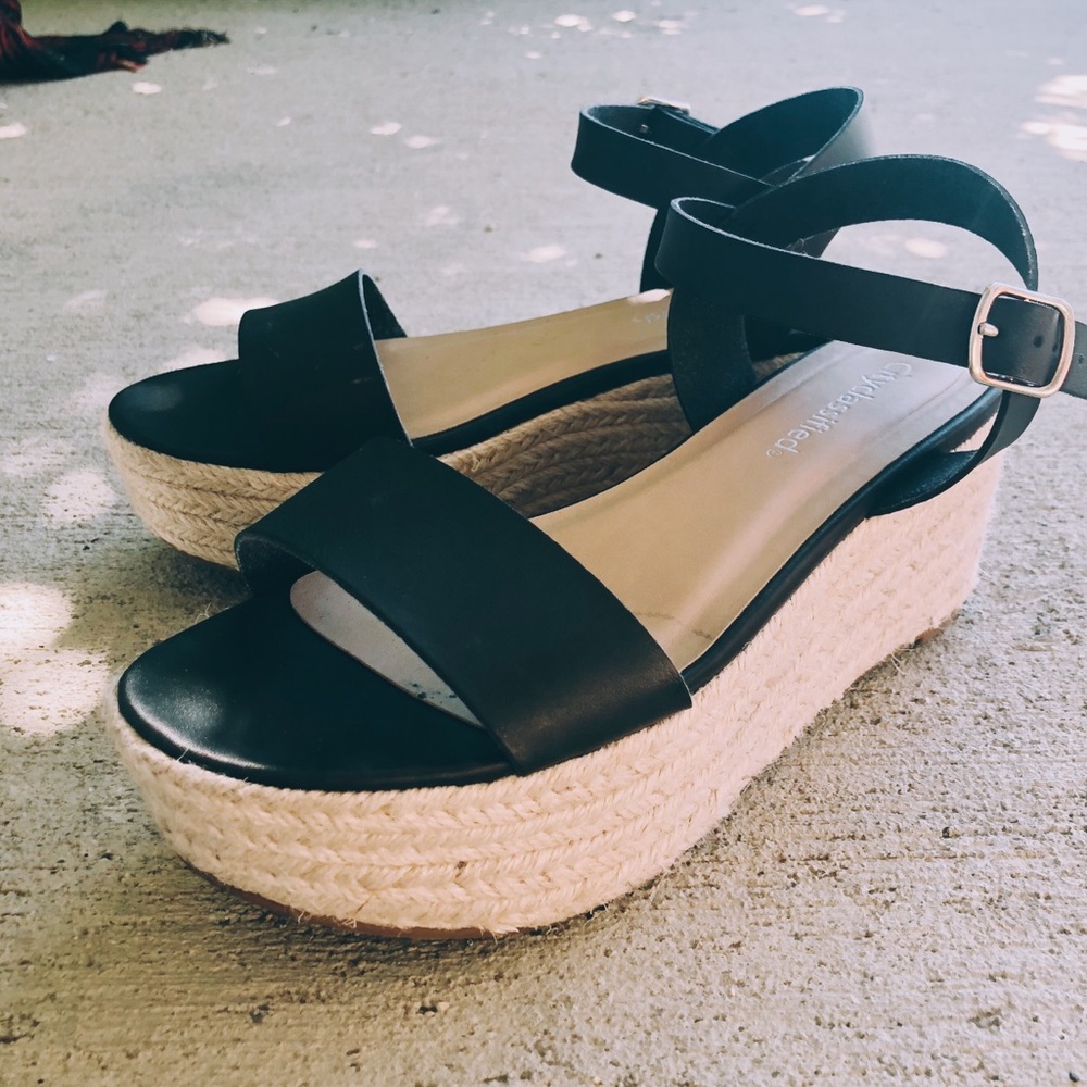 City Classified Espadrilles Black Platform Sandal